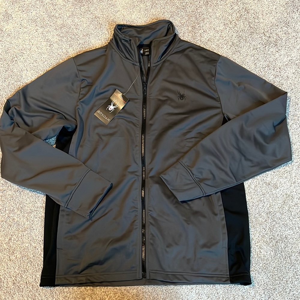 Mens Spyder Full Zip Jacket Track Jacket Polar Gray